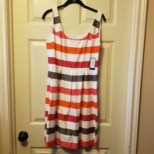 Nine West dress. Size 10. Pink, white, orange and gray